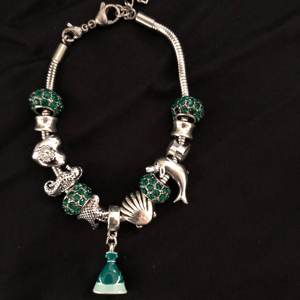 Green Princess Charm Bracelet with extender